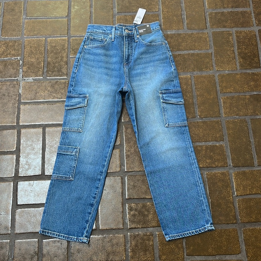 NWT Express High-Rise Straight Ankle Cargo Jean